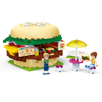 古迪 摩天轮游乐场系列积木拼装玩具汉堡店