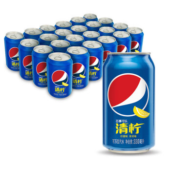 百事可乐 柠檬味汽水碳酸饮料330ml*24罐