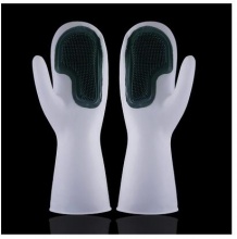 硅胶带毛刷防水厨房清洁手套