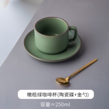 日式简约咖啡杯+金勺