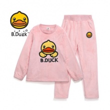 B.duck小黄鸭  男女童法兰绒家居服套装
