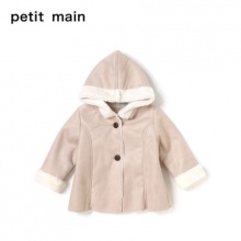 petitmain 女童日系洋气保暖加绒麂皮外套