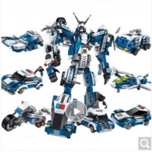 启蒙 儿童拼装积木机器人变形玩具