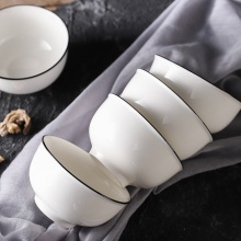 曼达尼 景德镇日式陶瓷碗4个+4双筷子