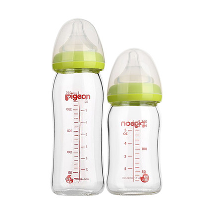 Pigeon贝亲 婴儿宽口玻璃奶瓶套装160ml+240ml