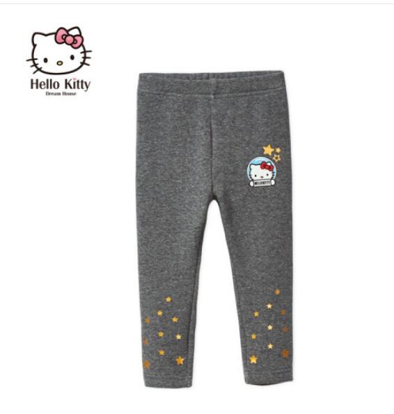 Hello Kitty凯蒂猫 女童针织加绒打底裤