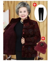 【108】布洛涅 中老年奶奶装加绒加厚棉衣外套