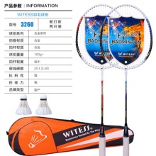 WITESS 羽毛球拍 2支 送3个球+拍包
