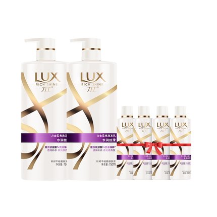 力士水润丝滑洗发水露750ml*2+100ml*4