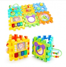 谷雨 婴儿益智积木联想六面体拼装玩具