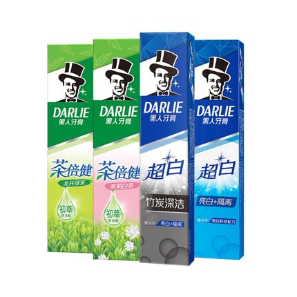 黑人牙膏套装190g*4支