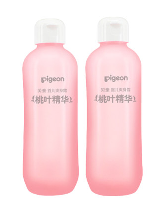 贝亲 桃子水芦荟水桃叶精华婴儿爽身露200ml*2瓶