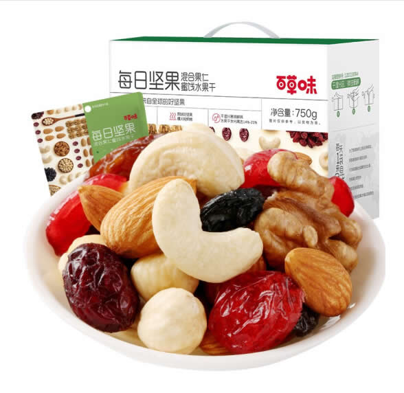 百草味 每日坚果礼盒750g/30袋