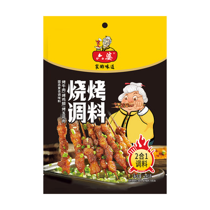 六婆.烧烤调味料180g+烧烤蘸料10g*6袋