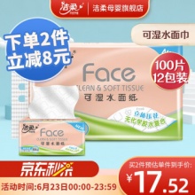 洁柔 粉Face 立体压花100抽*12包
