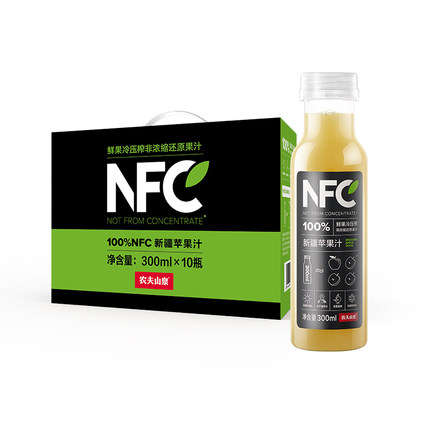 农夫山泉 NFC新疆苹果汁饮料 300ml*10瓶