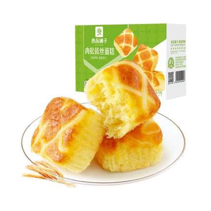 良品铺子肉松拔丝蛋糕整箱面包420g
