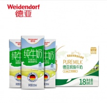 德亚 脱脂纯牛奶早餐奶200ml*18盒