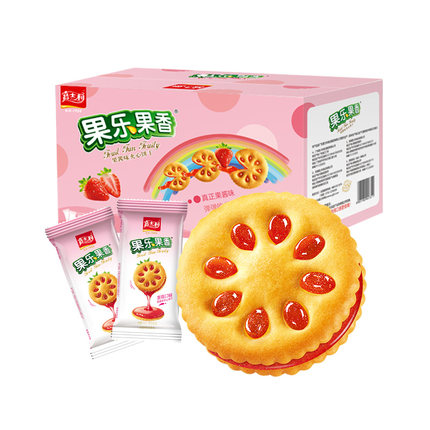 嘉士利果乐果香1000g草莓味夹心饼干