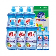 雕牌洗洁精套装1.02kg*6瓶+220g*2瓶+洗碗布