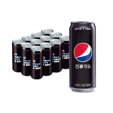 百事可乐 无糖碳酸330mL*12罐