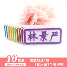益洋 刺绣姓名贴布10枚
