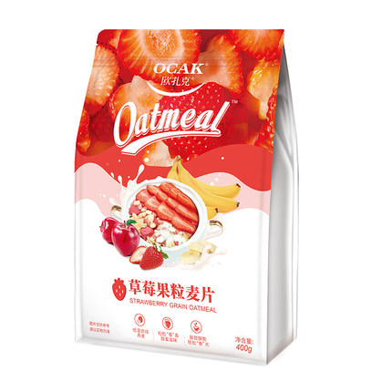 欧扎克 草莓风味代餐麦片400g