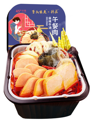 德庄自热火锅麻辣午餐肉310g