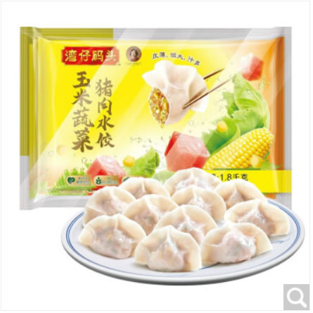 湾仔码头 玉米蔬菜猪肉水饺1800g