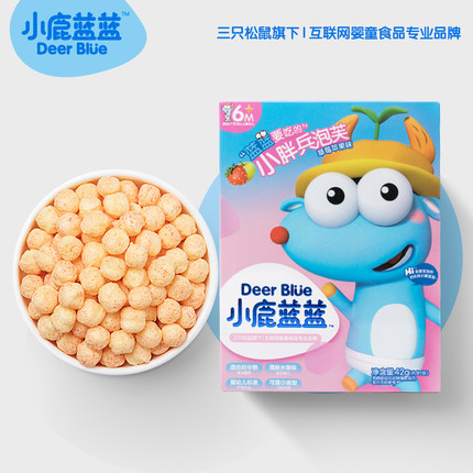 小鹿蓝蓝 宝宝高钙谷物水果泡芙42g