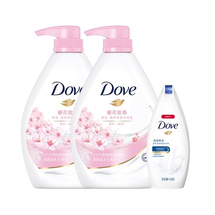 多芬 樱花甜香滋养美肤沐浴乳1KG*2瓶+190ml
