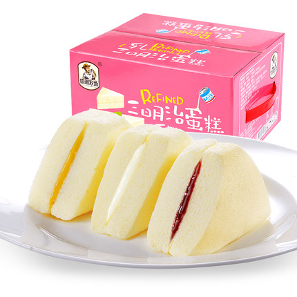 休闲农场 三明治蒸蛋糕500克*2箱