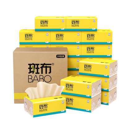 斑布抽纸90抽x24包