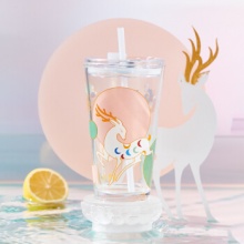 共禾京品 九色鹿玻璃吸管杯