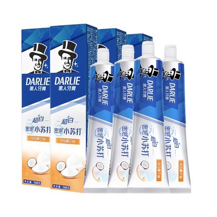 DARLIE 黑人 牙膏超白密泡小苏打140g*4