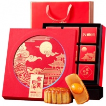  华美 蛋黄纯白莲蓉 月饼礼盒720g