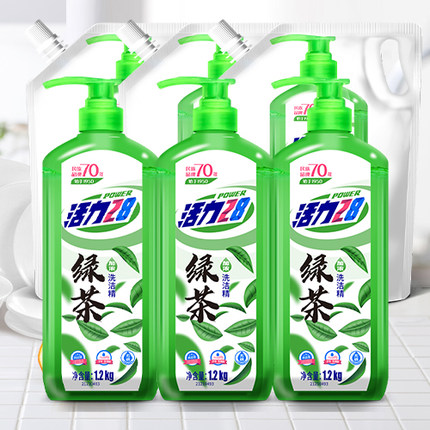 活力28 绿茶洗洁精1.2kg*3瓶+1kg*3袋