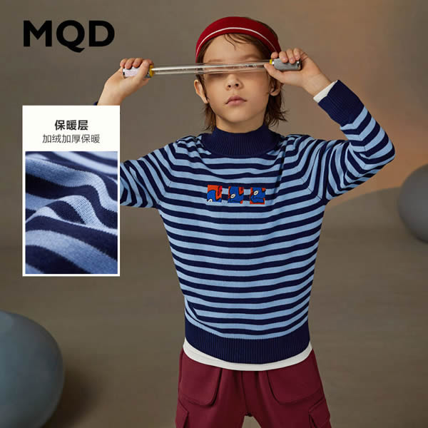 MQD儿童高领针织衫毛衣
