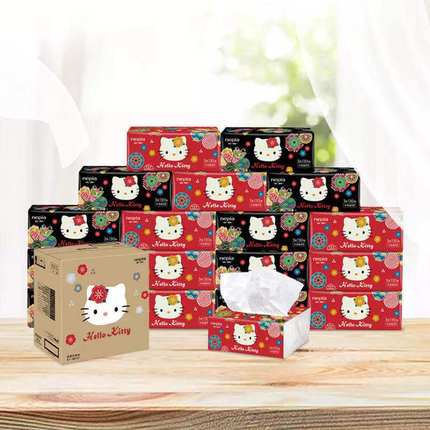 妮飘抽纸 hello Kitty3层130抽纸18包