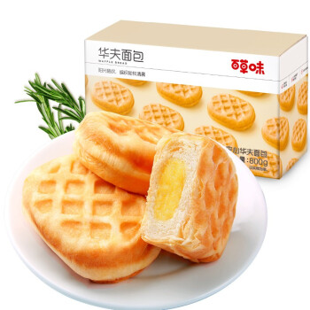 百草味 夹心华夫面包800g/箱