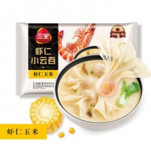 三全 虾仁玉米小云吞410g