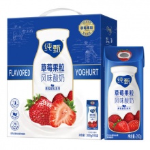 蒙牛 纯甄草莓果粒风味 200g*10包/整