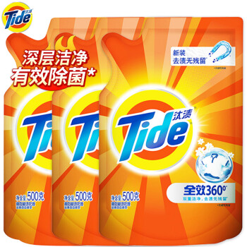汰渍 全效洁净除菌洗衣液500G*3袋装