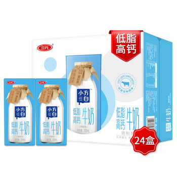 三元 小方白低脂高钙牛奶200ml*24盒