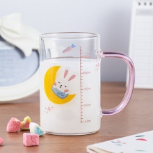 伊佳欢 儿童冲牛奶杯刻度杯子300ml