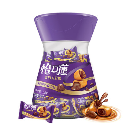 怡口蓮 巧克力味夹心太妃糖318g约53粒