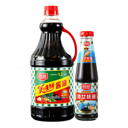 厨邦 酱油美味鲜1.25L+金装渔女蚝油315g