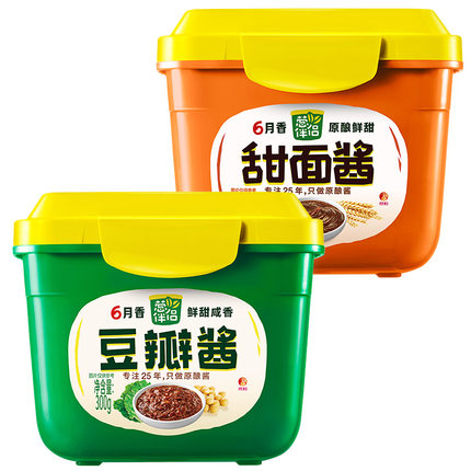 欣和 葱伴侣6月香豆瓣酱300g+甜面酱300g组合