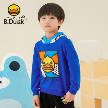 B.duck小黄鸭儿童圆领连帽卫衣