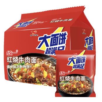 统一 红烧牛肉面142g*5袋